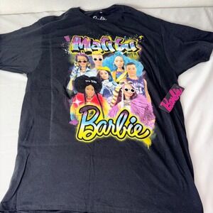 Barbie Malibu Graphic T Shirt Black Womens Large Short Sleeve Cotton New